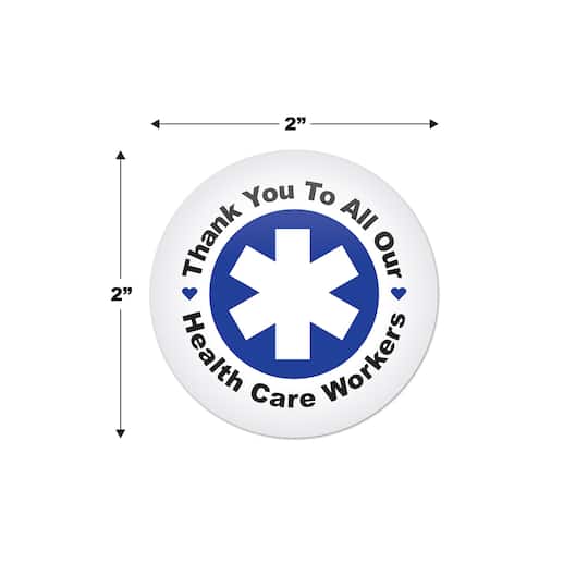 Beistle 2" Blue Star with Thank You To All Our Health Care Workers Buttons, 6ct.